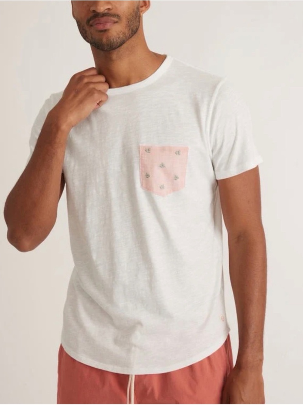 Marine Layer White Pocket Tee – Medium